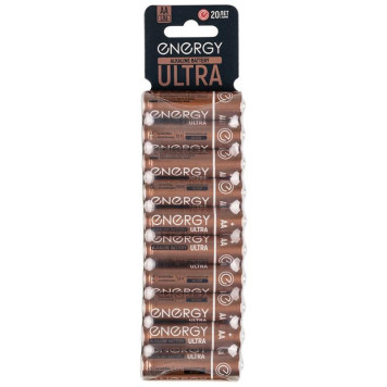 Батарейка алкалиновая Ultra LR6/10KS (AA) (10шт в термоусадке с подвесом) ENERGY 107046-2