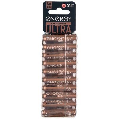 Батарейка алкалиновая Ultra LR03/10KS (AAА) (10шт в термоусадке с подвесом) ENERGY 107047-2