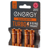 Батарейка алкалиновая Turbo LR6/4B (AA) (4шт на блистере) ENERGY 107051