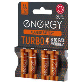 Батарейка алкалиновая Turbo LR6/4B (AA) (4шт на блистере) ENERGY 107051
