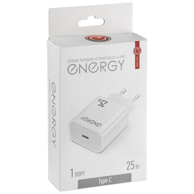 Сетевое зарядное устройство ET-41 PRO, белый ENERGY 109939-3
