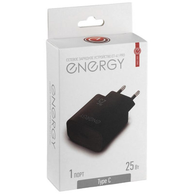 Сетевое зарядное устройство ET-41 PRO, черный ENERGY 109940-3