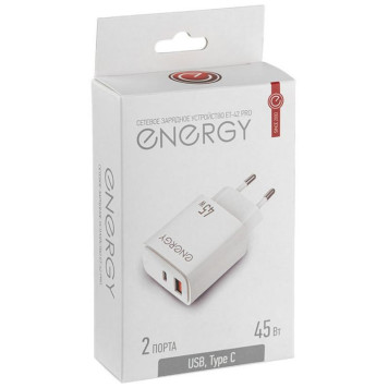 Сетевое зарядное устройство ET-42 PRO, белый ENERGY 109941-3