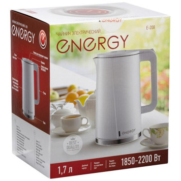 Чайник E-208 белый ENERGY 164148-5