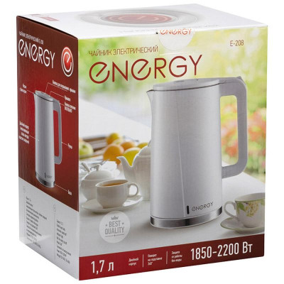 Чайник E-208 белый ENERGY 164148-5