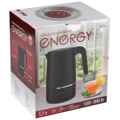 Чайник E-216 черный ENERGY 164155-3