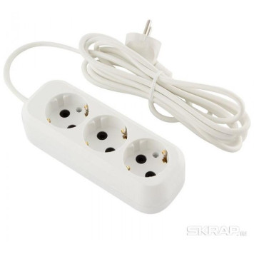 Удлинитель Engy 'Гранд' 3м/3роз с заземлением (ПВС 3х0.75) ENERGY 186690