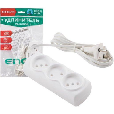 Удлинитель Engy 'Эконом' 1.7м/3роз (ШВВП 2х0.75) ENERGY 186711