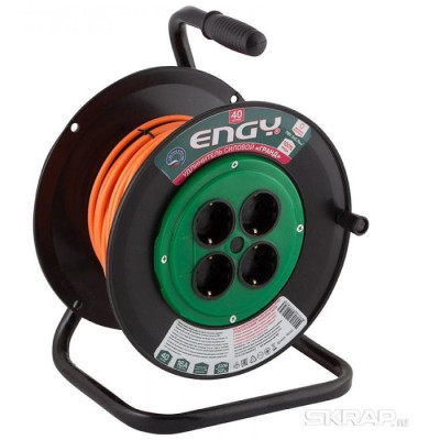 Удлинитель на катушке Engy 'Гранд' 40м/4роз с/з (ПВС 3х0.75) ENERGY 186722