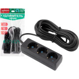 Удлинитель Engy 'Гранд' 10м/3роз с заземлением (ПВС 3х0.75) черный ENERGY 186737
