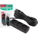 Удлинитель Engy 'Премиум' 7м/3роз (ПВС 2х0.75) черный ENERGY 186745