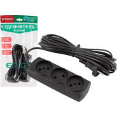 Удлинитель Engy 'Эконом' 10м/3роз (ШВВП 2х0.75) черный ENERGY 186750