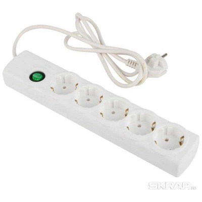 Фильтр сетевой ENGY 'Сеть-2' 3м/5роз, с/з белый ENERGY 186758