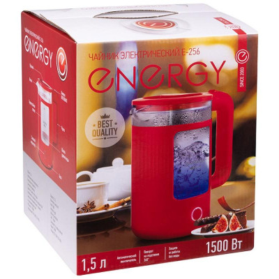 Чайник стеклянный ENERGY E-256R (1,5л) 164152-5