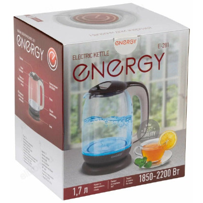 Чайник стеклянный ENERGY E-281 1,7л коричневый-2