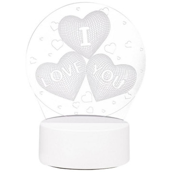 Светильник неоновый 3D Три сердца (106253) ENERGY EN-NL 22-2