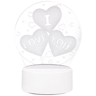 Светильник неоновый 3D Три сердца (106253) ENERGY EN-NL 22-3