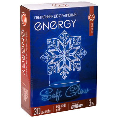 Светильник неоновый 3D Снежинка (106257) ENERGY EN-NL 26-4