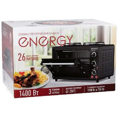 Жарочный шкаф Energy GH-26A-B, черный, 26 л, 1400 Вт, 2 конфорки-3