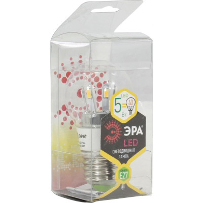 Лампа светодиодная LED E27 P45 5W 827 ЭРА-1