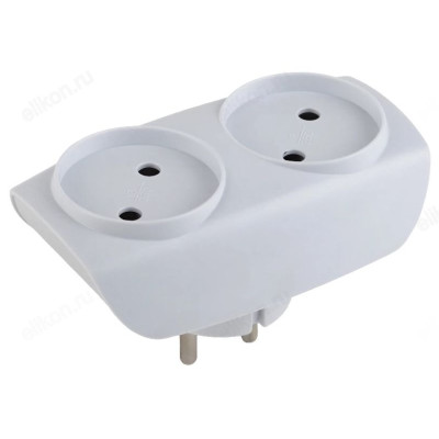 Двойник сетевой ЭРА SP-2-W б/з белый