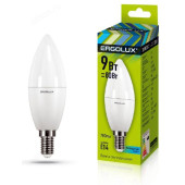 Лампа светодиодная LED E14 C35 9W 4K Ergolux Свеча 13168