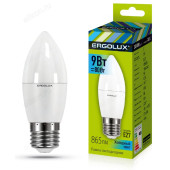 Лампа светодиодная LED E27 C35 9W 4K Ergolux Свеча 13171