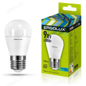 Лампа светодиодная LED E27 G45 9W 4K Ergolux Шар 13177