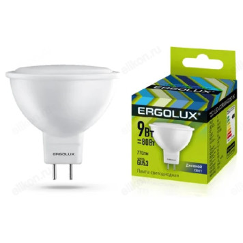 Лампа светодиодная LED GU5.3 JCDR 9W 6K Ergolux 13626