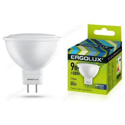 Лампа светодиодная LED GU5.3 JCDR 9W 6K Ergolux 13626