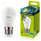 Лампа светодиодная LED E27 G45 11W 4K Ergolux Шар 13631