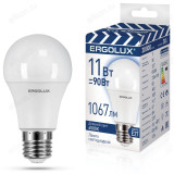 Лампа светодиодная LED E27 A60 11W 6K Ergolux 14724