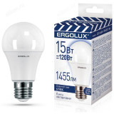 Лампа светодиодная LED E27 A60 15W 6K Ergolux 14784