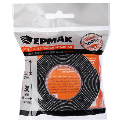 Лента клейкая монтажная ЕРМАК 30мм*2м 472-019-1