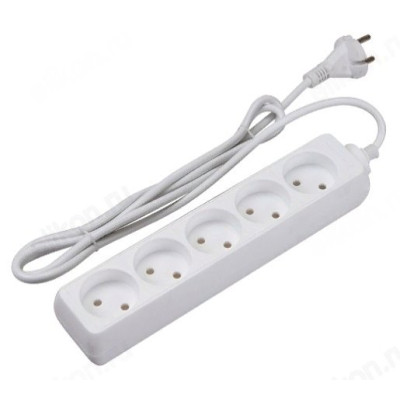 Удлинитель ФАZА FE-05- 500  (5 роз. - 5м, шторки),6А, Макс. нагрузка 1300 Вт