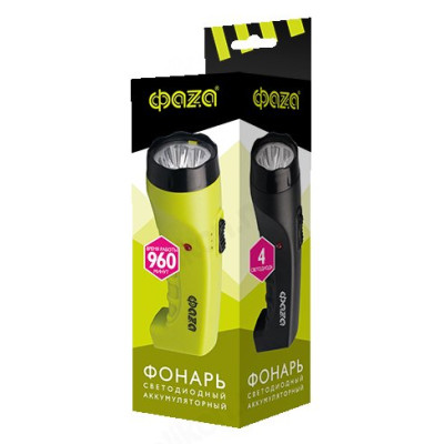 Фонарь ручной ФАZA  Accu F2-L04 аккумуляторный (4 LED, 2 режима раб. 4v - 400 mА/ч)-2