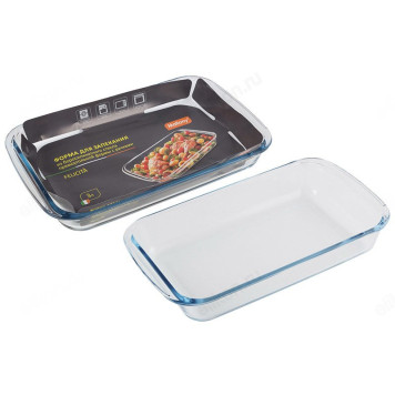 Форма для запекания стекло FELICITA 007182 3л,прямоуг/ручки-1