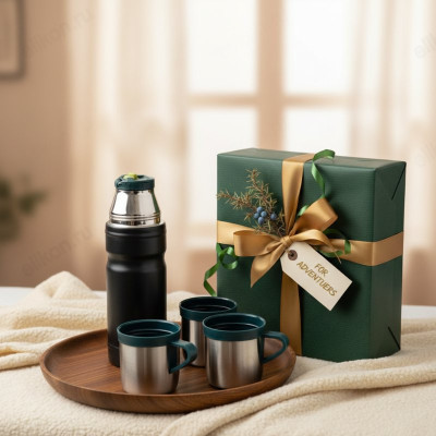 Термос металл FESSLE 5157 0,68 л+2чашки-1