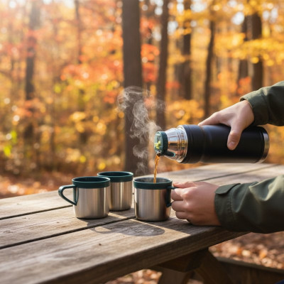 Термос металл FESSLE 5157 0,68 л+2чашки-4