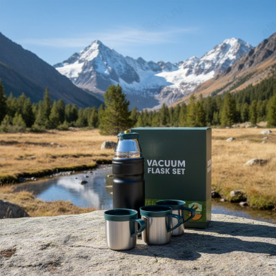 Термос металл FESSLE 5157 0,68 л+2чашки-6