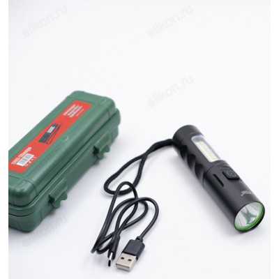 Фонарь ручной 605 USB (в пласт.чехле)-1