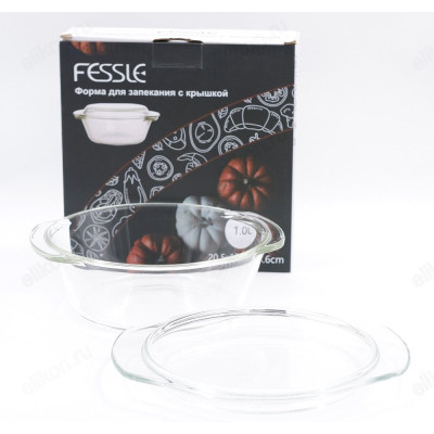 Кастрюля стекло для СВЧ 1л FE-SJB1 с крышкой-5