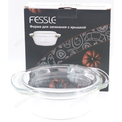 Кастрюля стекло для СВЧ 1л FE-SJB1 с крышкой-6