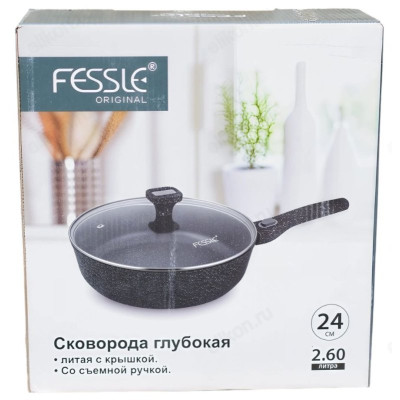 Сковорода FESSLE F-FD24DT 24см съемные ручки-1