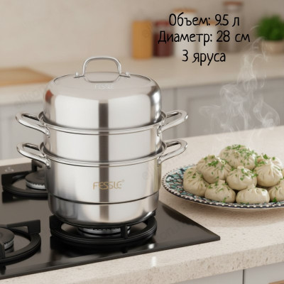 Мантоварка стальная FESSLE 28см 9,5л ZG001-28