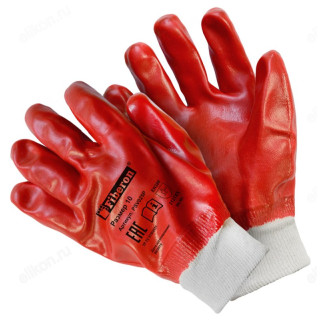 Перчатки полиэстер, х/б PSV025P с ПВХ покрытием, полный облив, Fiberon, 10 (XL) , 120/10-1