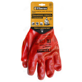 Перчатки полиэстер, х/б PSV025P с ПВХ покрытием, полный облив, Fiberon