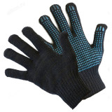 Перчатки вязаные DGC014K с ПВХ-точкой 75 гр черные
