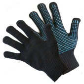 Перчатки вязаные DGC014K с ПВХ-точкой 75 гр черные