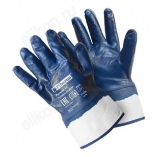 Перчатки из х/б PSV031P с полиэстером с нитриловым покрытием, с манжетой-крагой, Fiberon, 10 (ХL)/60